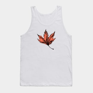 Fall Leaf Drawn Tank Top